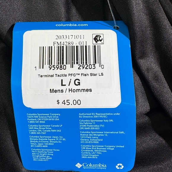NWT Columbia Men's Terminal Tackle PFG Fish Star Long Sleeve Performance Shirt - Picture 12 of 12